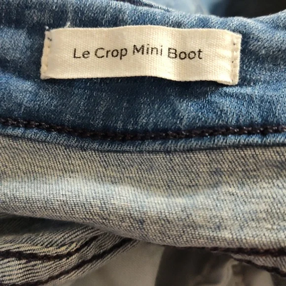 Frame Women's Denim Blue Jean Le Crop Mini Boot Medium Wash Size 28 - Picture 9 of 10